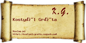 Kostyál Gréta névjegykártya
